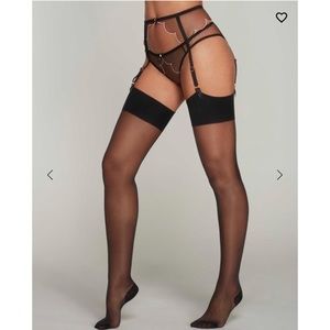 Agent Provocateur Amber Stretch Seam and Heel Stocking  Black/ Black Size 2